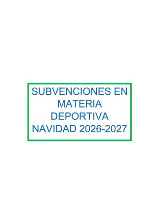 Image SUBVENCIONES EN MATERIA DEPORTIVA NAVIDAD 2026-2027