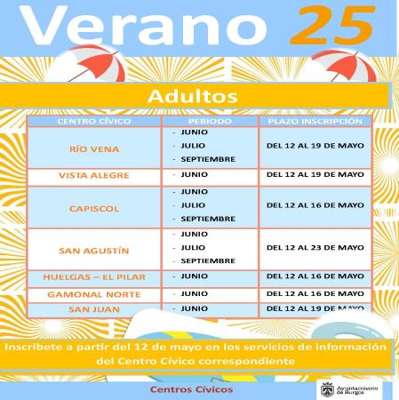Image PROGRAMACIÓN DE ADULTOS- CENTROS CÍVICOS VERANO 2025